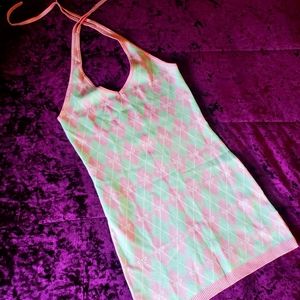 Retro Pastel Argyle Cider Dress